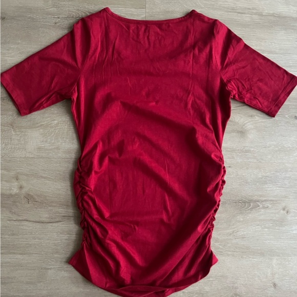 Motherhood Maternity Short Sleeve Cotton Shirts Set of 2 SZ S Red Blue - Picture 8 of 8